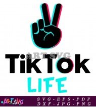 Peace Sign TikTok Life Logo Design Template SVG