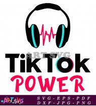 TikTok Power Headphones Logo For Social Media SVG