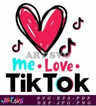 Pink Heart TikTok Logo Me Love SVG