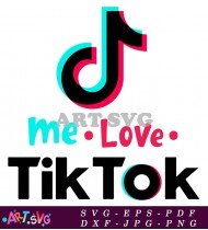 TikTok Me Love Black and Red SVG