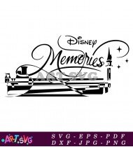 Disney Memories Logo with Mickey Mouse and Castle SVG