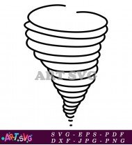 Tornado Icon Black White Line Art Vector SVG