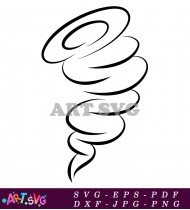 Tornado Symbol Line Art Graphic Black White SVG