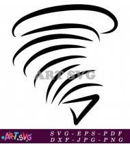 Tornado Symbol Icon Black And White Simple Graphic SVG