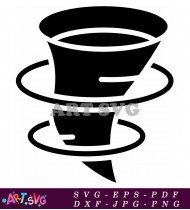 Black And White Tornado Silhouette Vector SVG 1