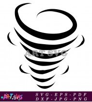 Black And White Tornado Silhouette Icon SVG 2