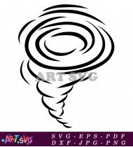 Vector Illustration Black And White Tornado Clipart SVG