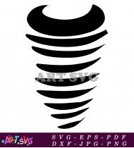 Simple Black And White Tornado Illustration SVG 6