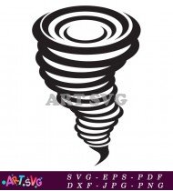 Simple Black And White Tornado Illustration SVG 9