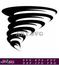 Black And White Tornado Silhouette Clipart SVG 4