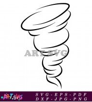 Simple Tornado Clipart Black And White SVG