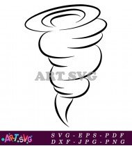 Simple Tornado Clipart Silhouette SVG