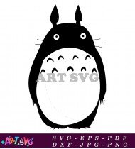 Cartoon Totoro with Large Smile and Big Eyes SVG