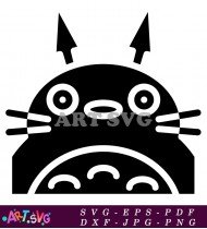 Cartoon Totoro With Pointed Ears and Big Eyes SVG