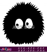 Cartoon Totoro In Fluffy Gray Ball SVG