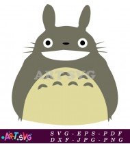 Cartoon Totoro With Big Smile Happy SVG