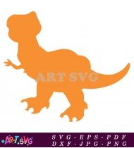 Silhouette of Tyrannosaurus Rex in Orange SVG