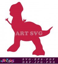 Silhouette of Triceratops in Red SVG