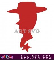 Silhouette of Sheriff Woody Cartoon Character SVG