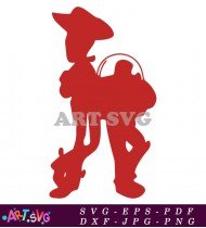 Toy Story Character Woody Red Cartoon Outline SVG