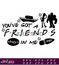 Toy Story Friends Saying Andy Cartoon Graphic SVG