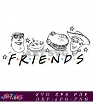 Toy Story Friends Saying Friends Cartoon Graphic SVG