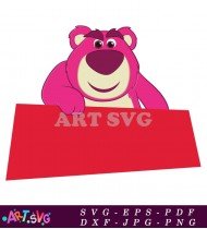 Toy Story Bear Pink Red Background SVG