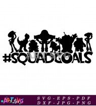 Toy Story Characters Squad Goals Silhouette SVG 1