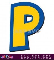 Coloring Page Letter P Bold Outline Yellow SVG