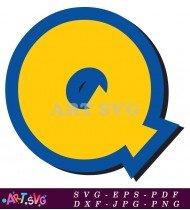 Coloring Page Letter Q Bold Outline Yellow SVG