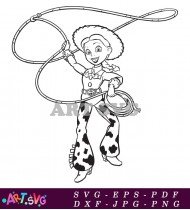 Coloring Page Jessie Cowgirl Toy Story Outline SVG