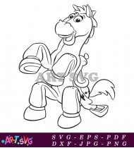 Coloring Page Bullseye Horse Toy Story Outline SVG