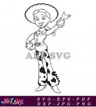 Coloring Page Jessie Cowgirl Cartoon Toy Story SVG