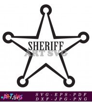 Toy Story Sheriff Woody Star Badge Coloring Page SVG