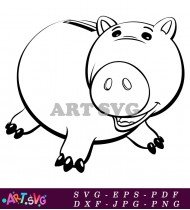 Toy Story Hamm Piggy Bank Coloring Page SVG