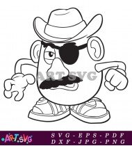 Toy Story Mr Potato Head Eyepatch Coloring Page SVG