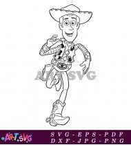 Toy Story Woody Coloring Page Printable SVG 1