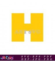 Alphabet Letter H Yellow White Background Clip Art SVG