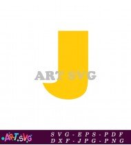 Letter J Yellow White Background Clip Art Image SVG