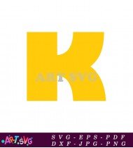 Letter K Yellow Isolated White Background Design SVG