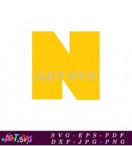 Letter N Yellow White Background Clip Art Vector SVG