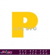 Letter P Yellow White Background Clip Art Design SVG