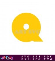 Letter Q Yellow White Background Clip Art Vector SVG