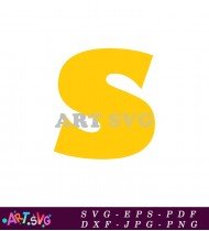 Alphabet Letter S Yellow White Background Clip Art SVG