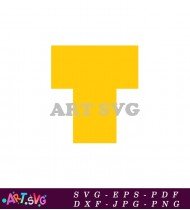 Yellow Letter T White Background Isolated Clip Art SVG