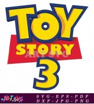 Toy Story 3 Movie Logo Yellow White Background SVG