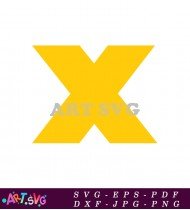 Yellow Letter X Cartoon Style Clip Art SVG