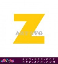 Yellow Letter Z Cartoon Style Clip Art SVG