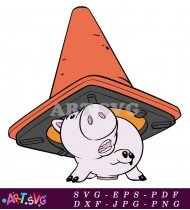 Ham The Pig Toy Story Character With Cone SVG