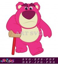 Lotso Bear Toy Story Character Pink Fuzzy Toy SVG